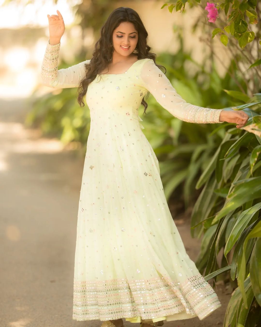 Indian TV Actress Radhika Preeti Images in Green Dress